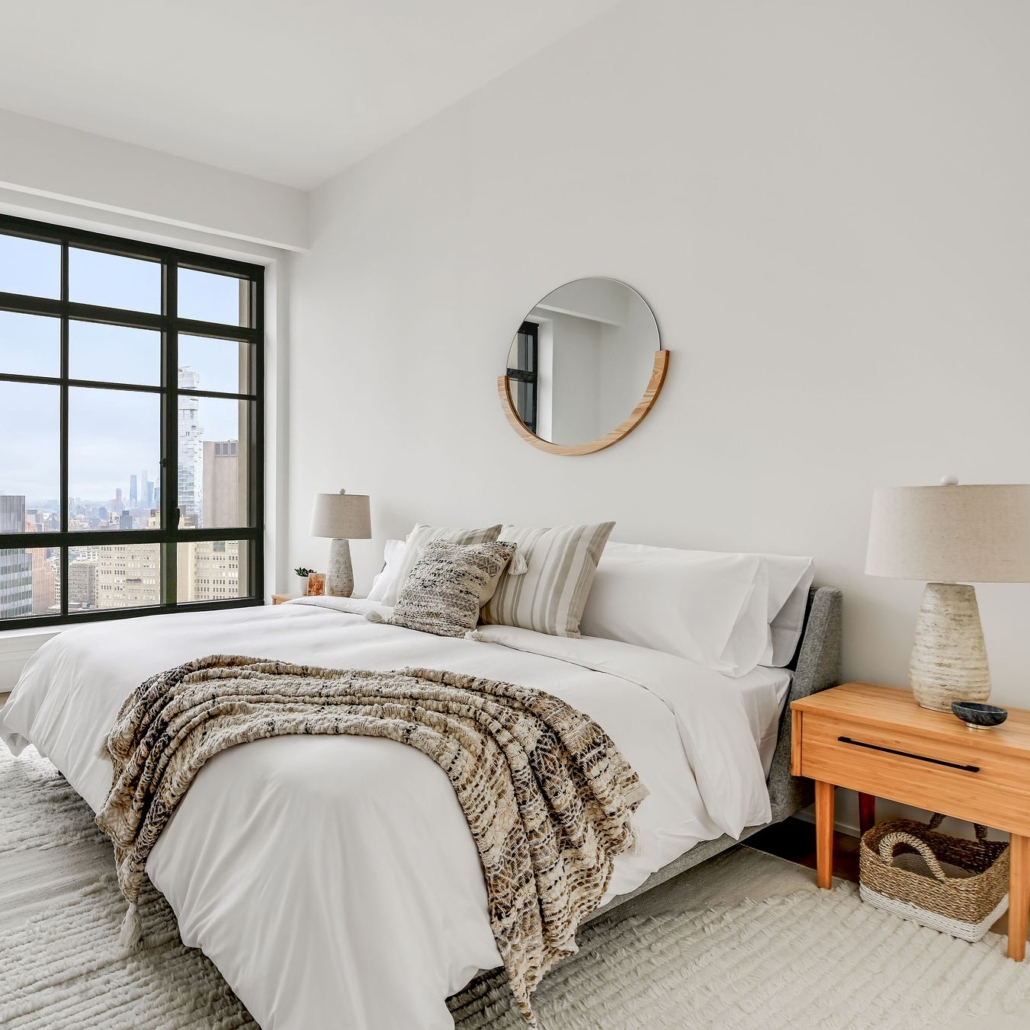 Bedroom, master bedroom designed and styled by Orlie Katsiris Staging and Interiors